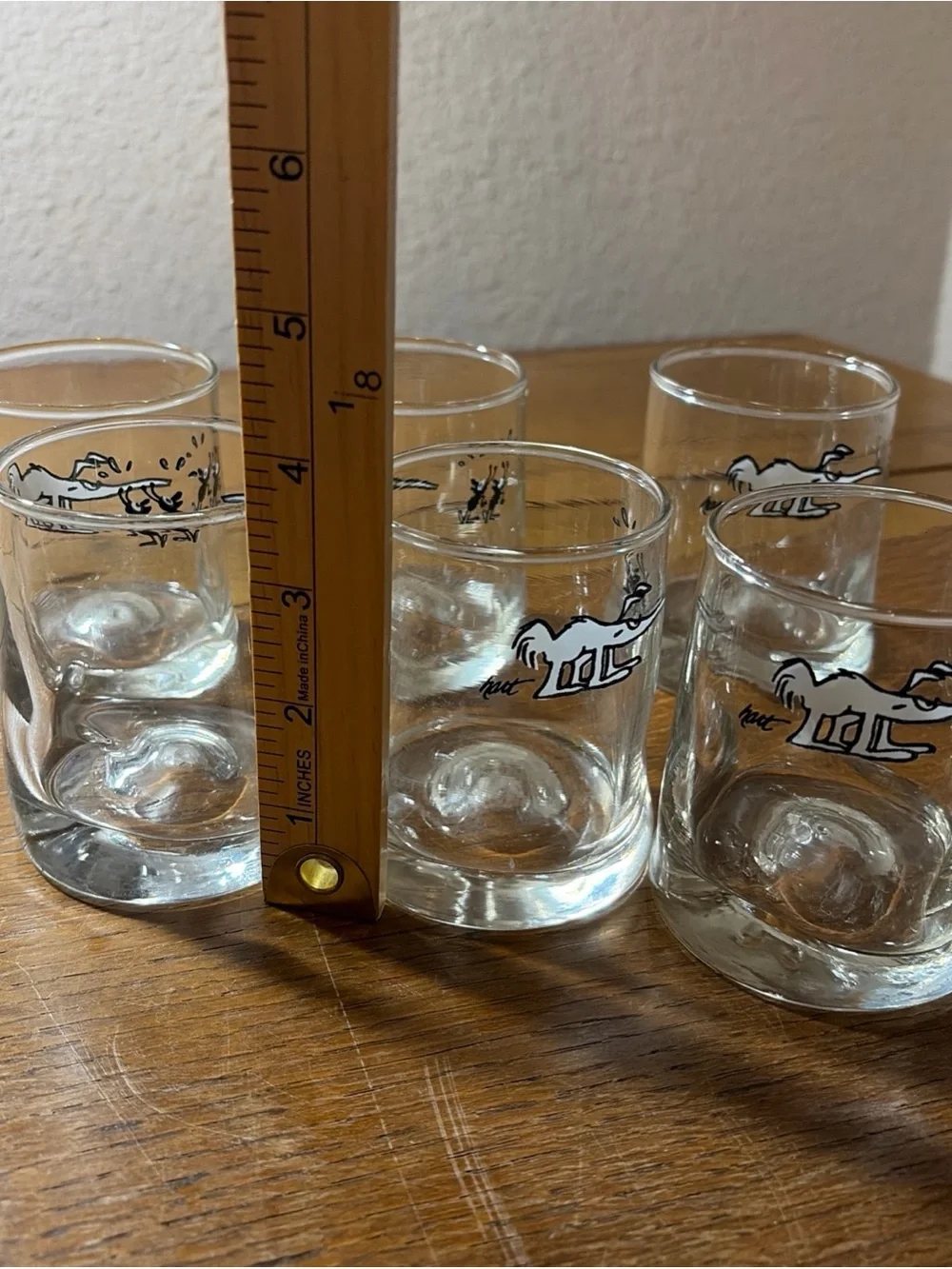 Vintage B.C. Comic Character Glass Johnny Hart Signed Cartoon Set of 6